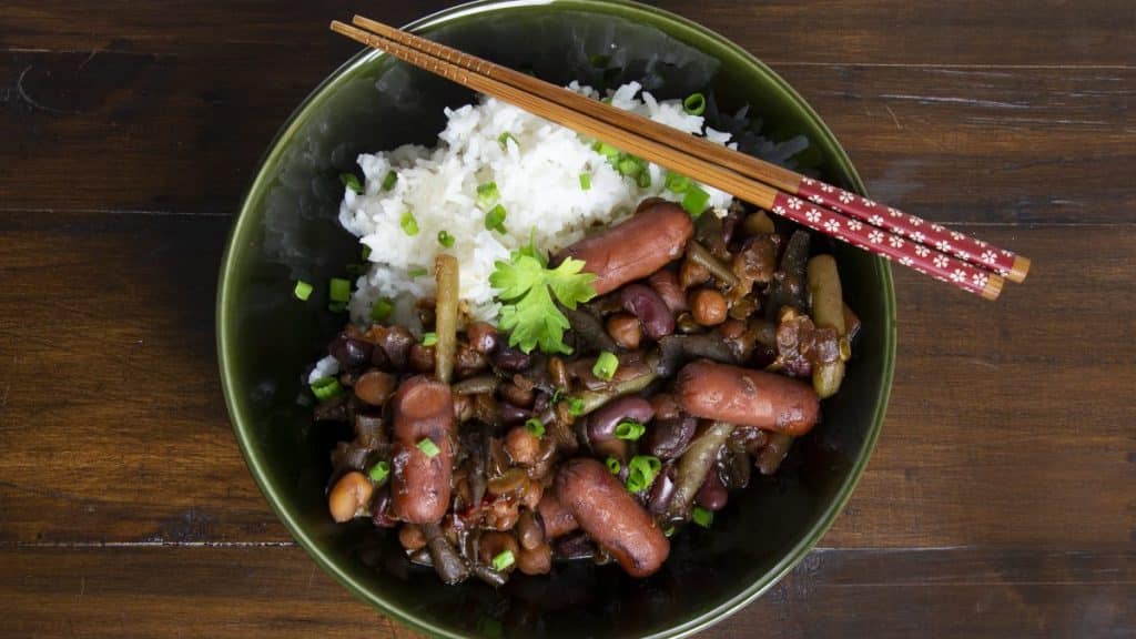 Asian Sausage and Beans