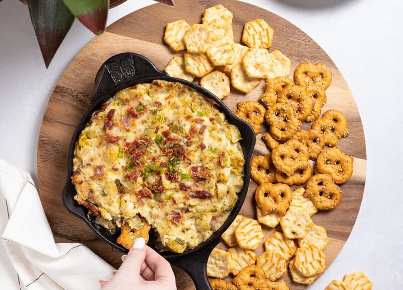Bacon, Brussels Sprouts and Garlic Cheese Dip