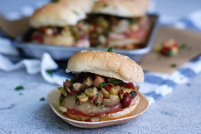 Five Bean Salad Mini Muffulettas