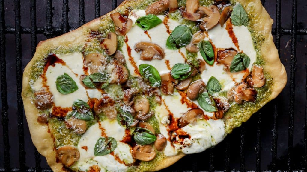 Mushroom and Pesto Flatbread