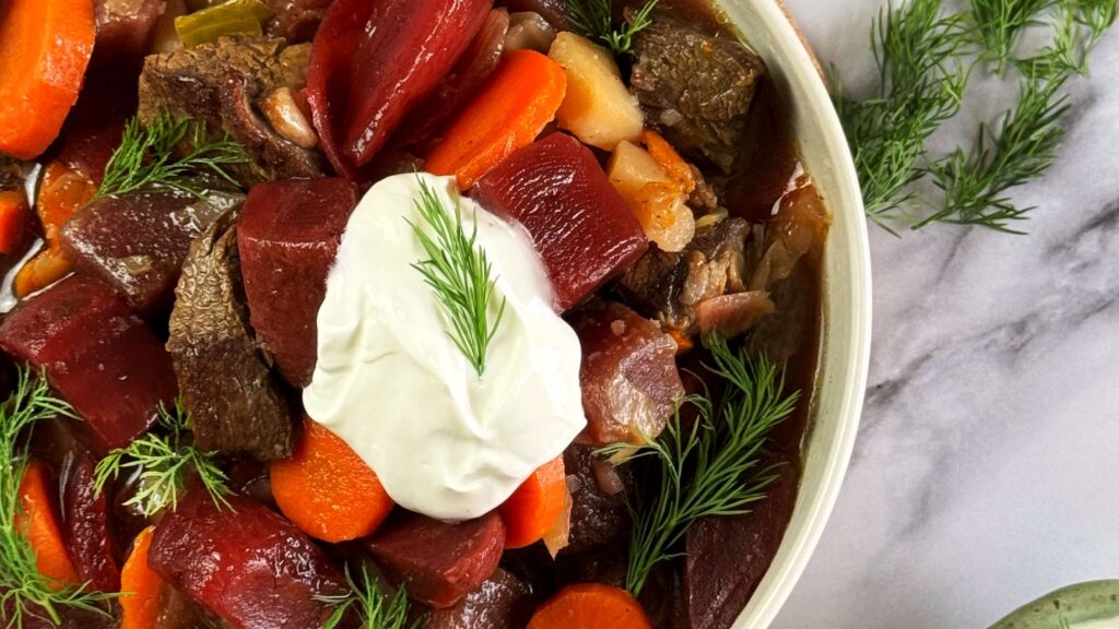 Borscht-Inspired Beef and Balsamic Beet Stew - Paisley Farm Foods