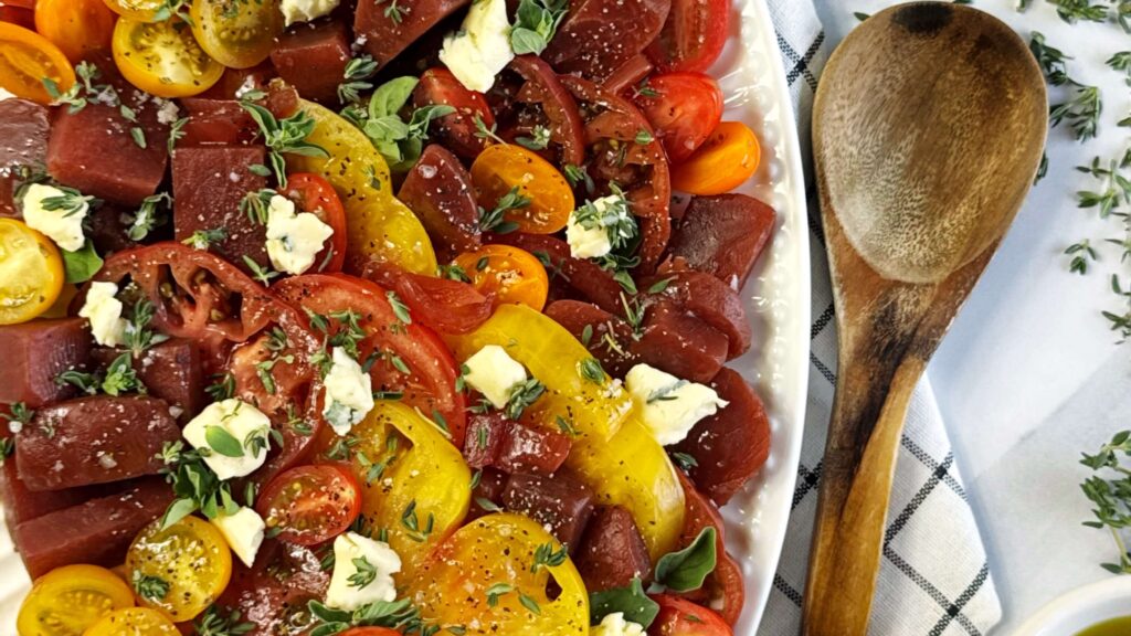 Balsamic Beet and Fresh Tomato Salad