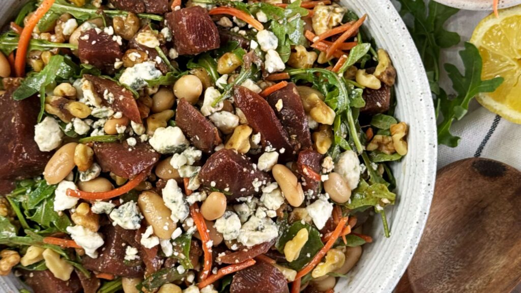Balsamic Beet and White Bean Salad with Arugula
