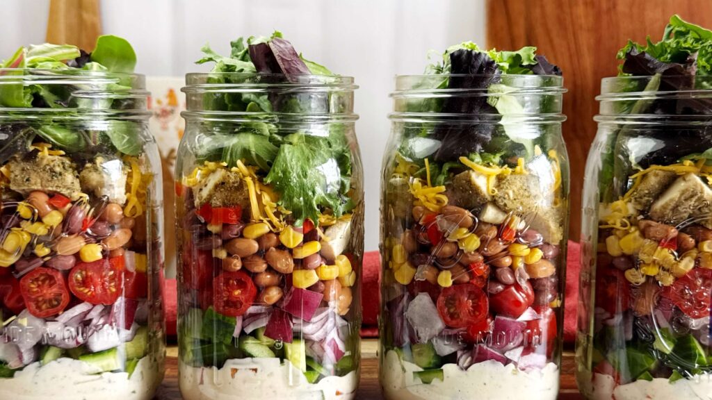 Meal Prep Salad with Chicken and Cowboy Caviar