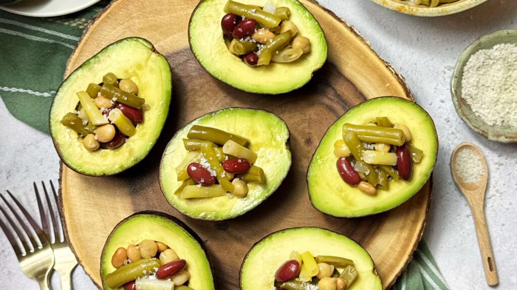 Five Bean Salad Stuffed Avocados