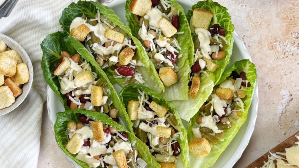 Five Bean Caesar Salad Cups