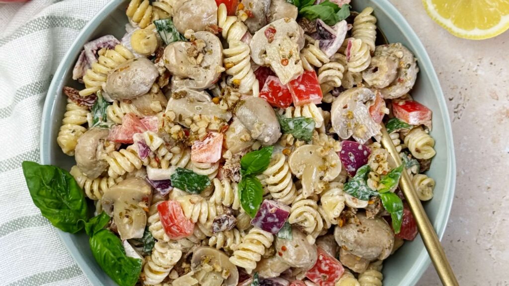 Marinated Mushroom Pasta Salad
